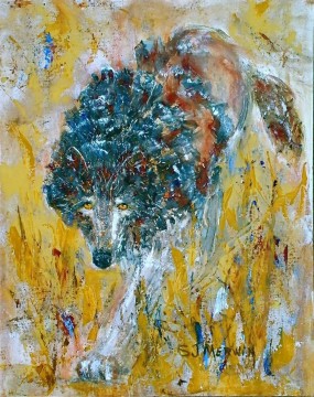 Wolf Painting - wolf thick paints